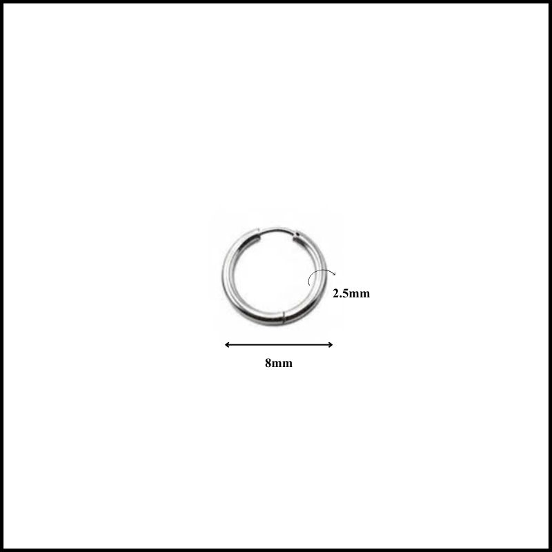 Khuyên tai bạc mỏng - Thép không gỉ