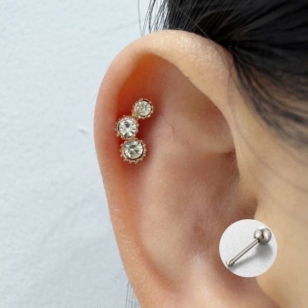 Khuyên tai ngọc EMERALD 3 màu - Khuyên tai giá rẻ