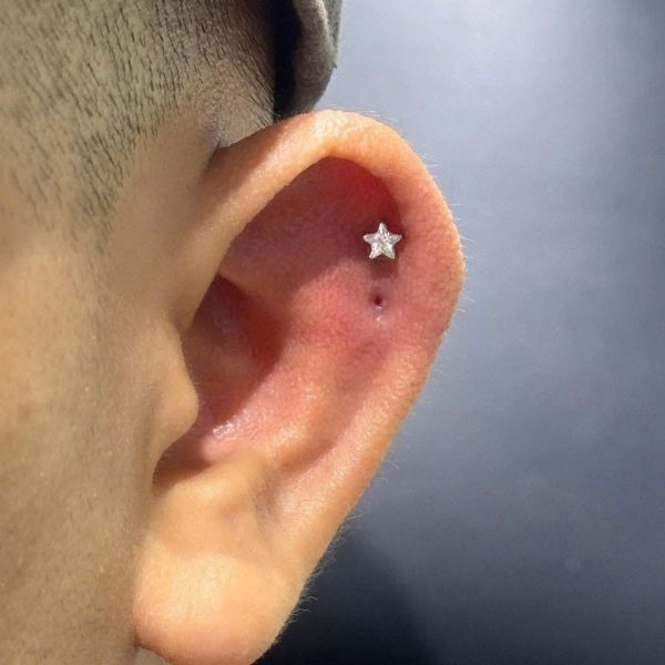 Khuyên tai ngôi sao đính đá Titan 4 màu - Hàng chất lượng