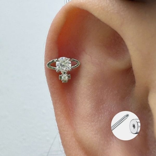 Khuyên tai sao mộc dễ thương - 2 màu / Hợp kim