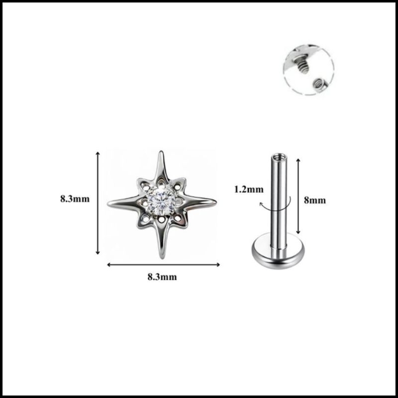 Titanium / ok365 Sao Trắng Basic 1.2*8mm