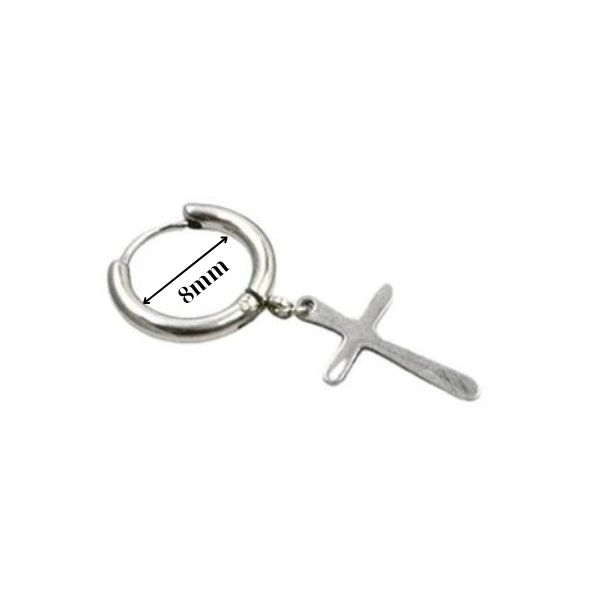 Khuyên tai vòng thập tự 10mm - Có 2 màu