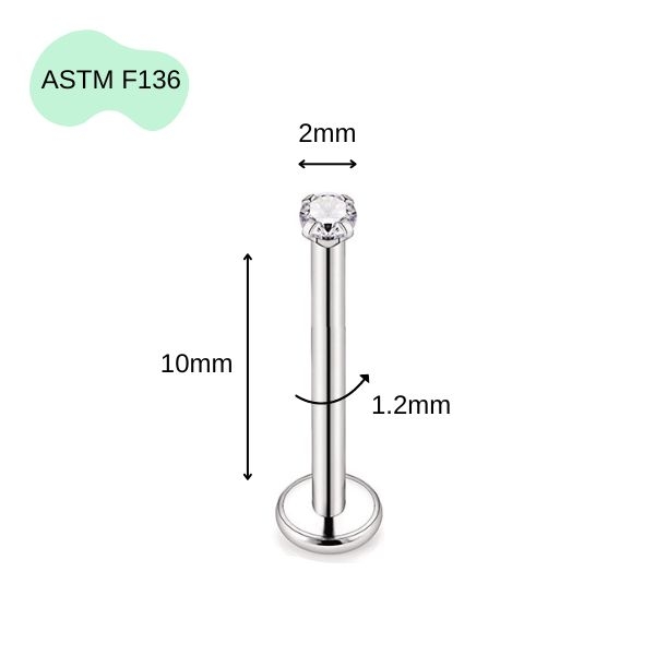 Khuyên thẳng cơ bản ren trong 16 size - Titan