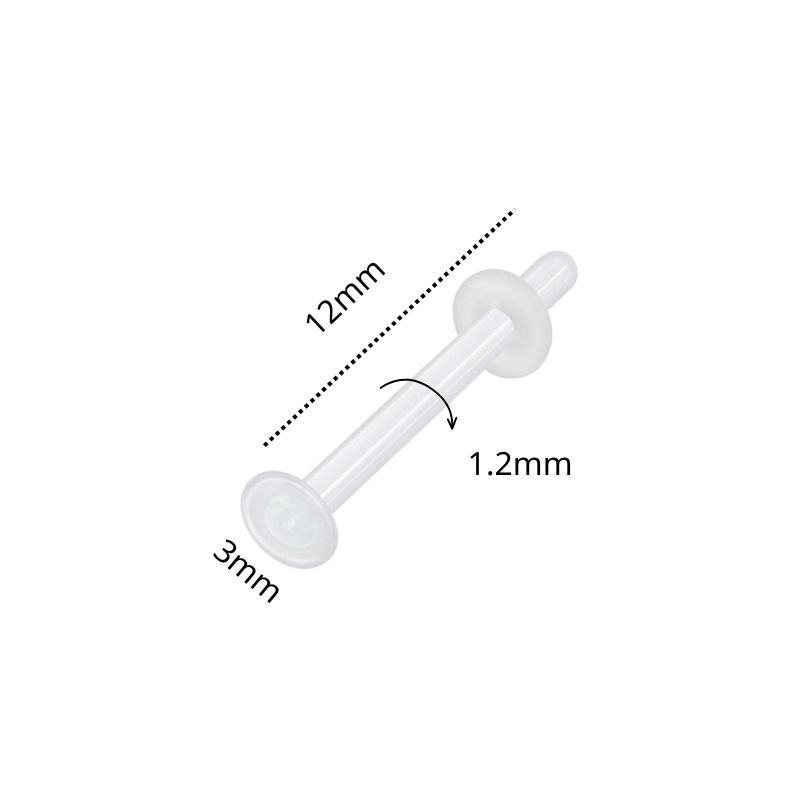 Khuyên thủy tinh giấu lỗ xỏ - trong suốt, tiệt trùng, phù hợp lỗ xỏ mới