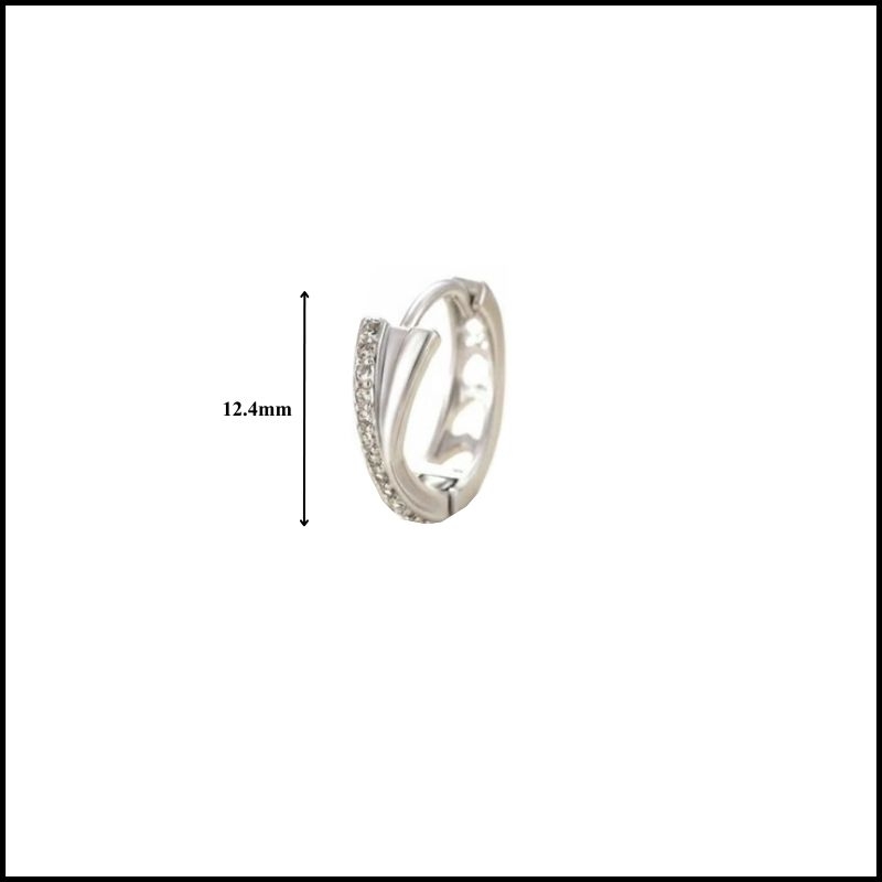 Khuyên tròn đá - Hợp kim/10mm