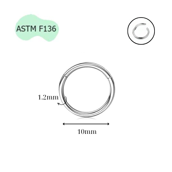 Khuyên tròn Titanium F136 (Silver), đầy đủ size