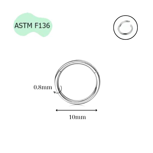 Khuyên tròn Titanium F136 (Silver), đầy đủ size