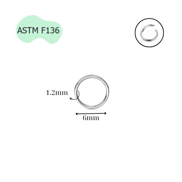 Khuyên tròn Titanium F136 (Silver), đầy đủ size