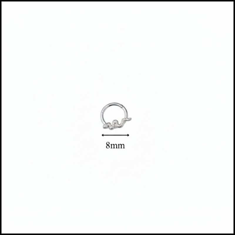 Khuyên tròn Snake 1.2*8mm - 2 màu/Thép không gỉ