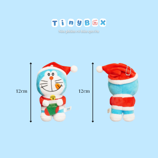 Móc khóa thú bông Doraemon giáng sinh 2024