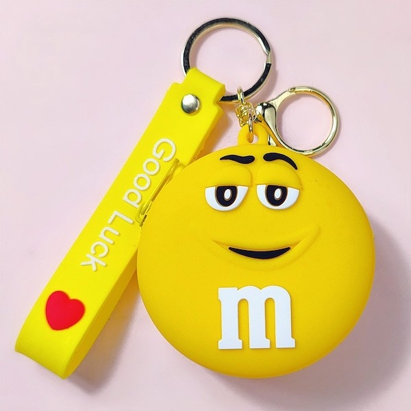 Móc khóa túi kẹo M&M - 4 màu - Có dây kéo