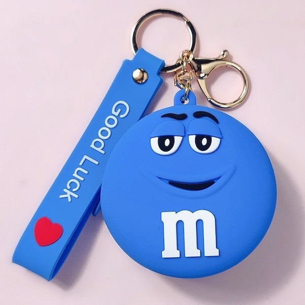 Móc khóa túi kẹo M&M - 4 màu - Có dây kéo