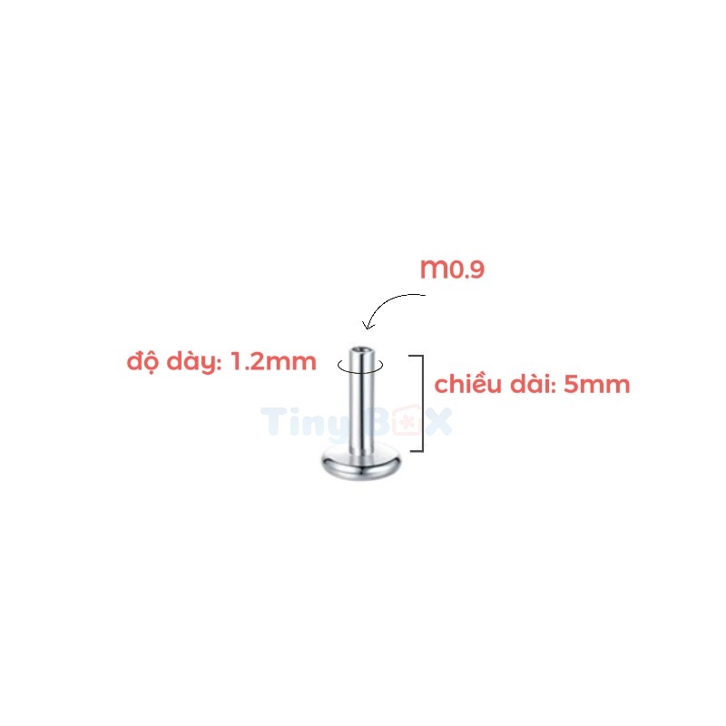 Thân khuyên Titanium (màu bạc, vàng) đầy đủ size