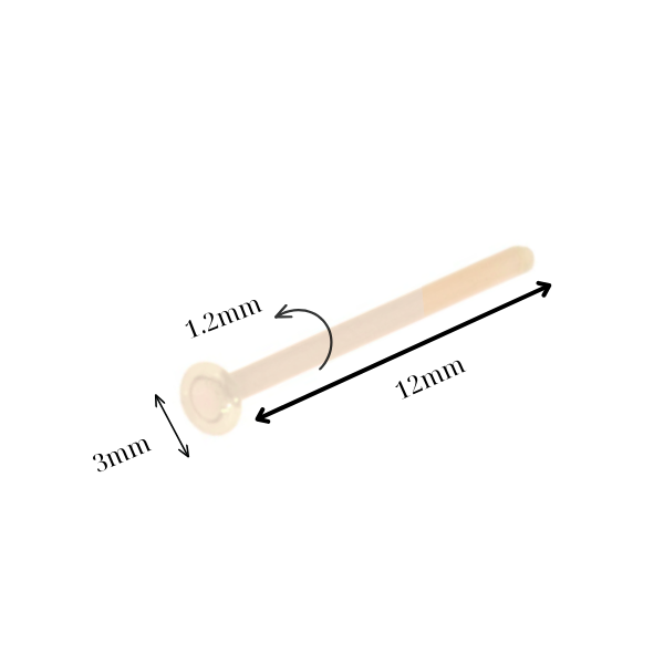 Khuyên giấu lỗ thủy tinh màu da nhạt - 4 size