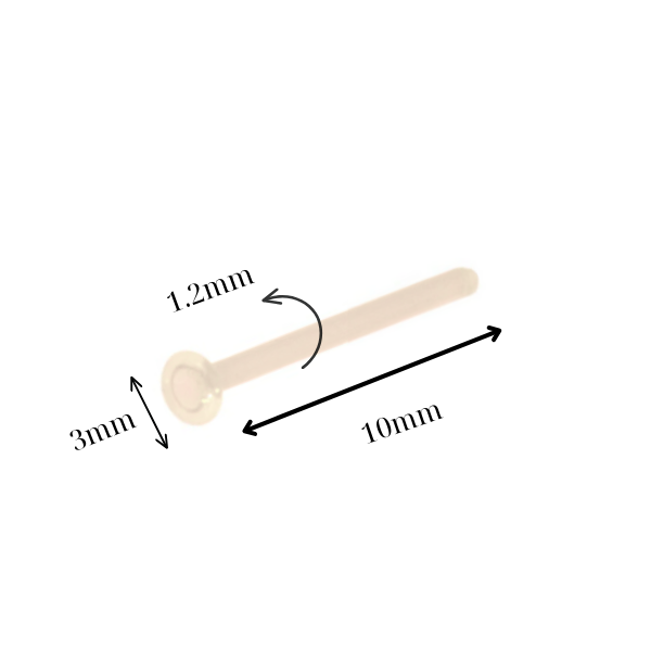 Khuyên giấu lỗ thủy tinh màu da nhạt - 4 size