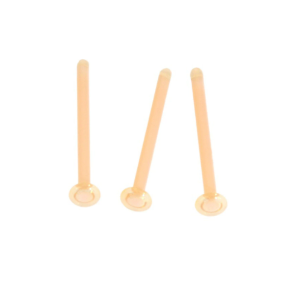 Khuyên giấu lỗ thủy tinh màu da nhạt - 4 size
