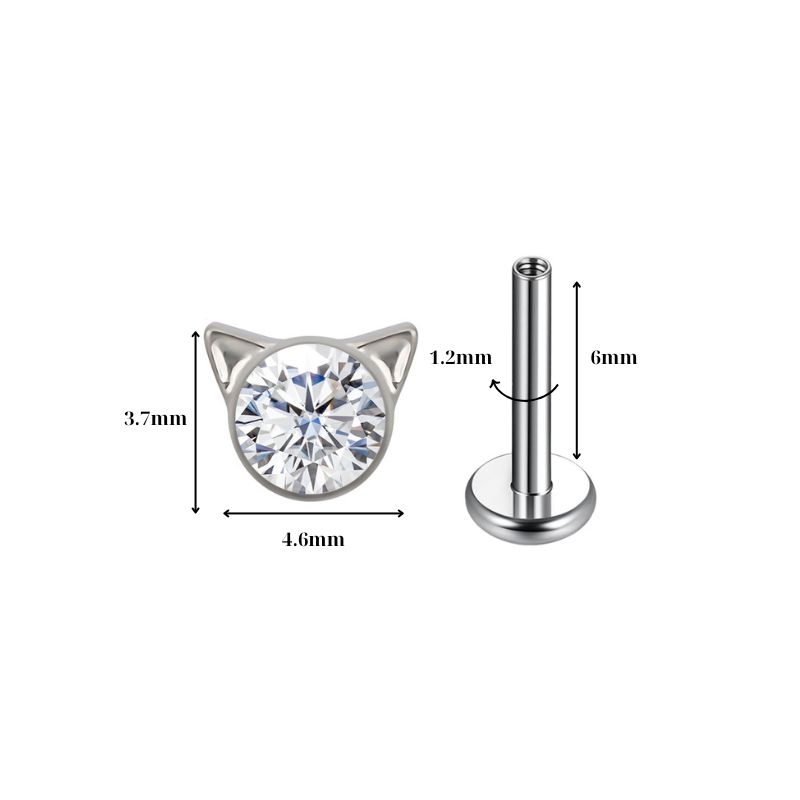 Titanium F136 Sparkly Kitten - 6 màu (đã kèm thân khuyên)