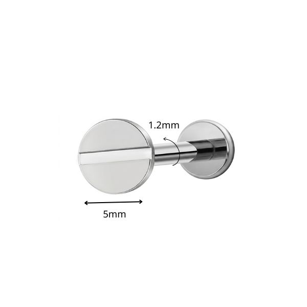 (loại ghim) Bông tai basic 1.2*8mm - Titanium