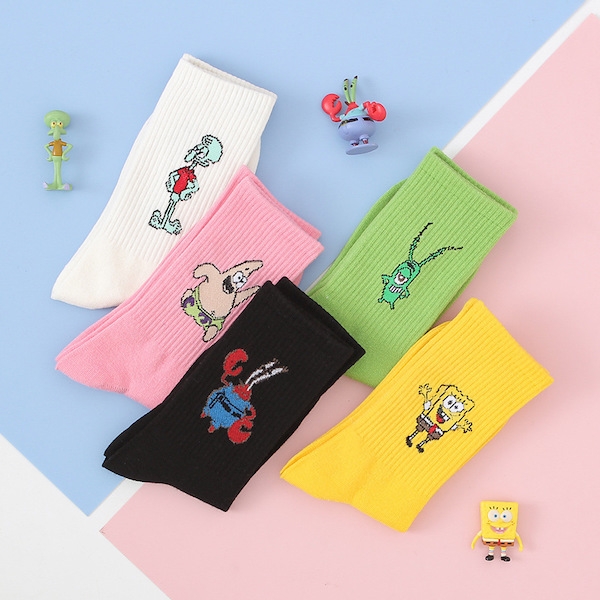 Vớ dài in hình SpongeBob màu vàng - Hàng chất lượng