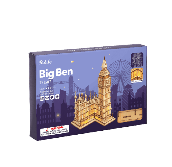 Đồ Chơi Sáng Tạo Lắp Ráp Gỗ 3D Robotime - Đồng Hồ Big Ben 220 mảnh ghép