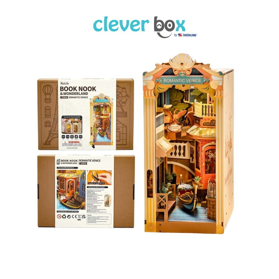 Mô Hình Book Nook  Romantic Venice Robotime TGB08 - Lắp Ráp Gỗ 3D Lãng Mạn, Có Đèn LED