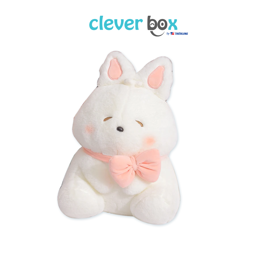 Gấu Bông Thỏ Trắng Ngủ Gật Đeo Nơ 35cm