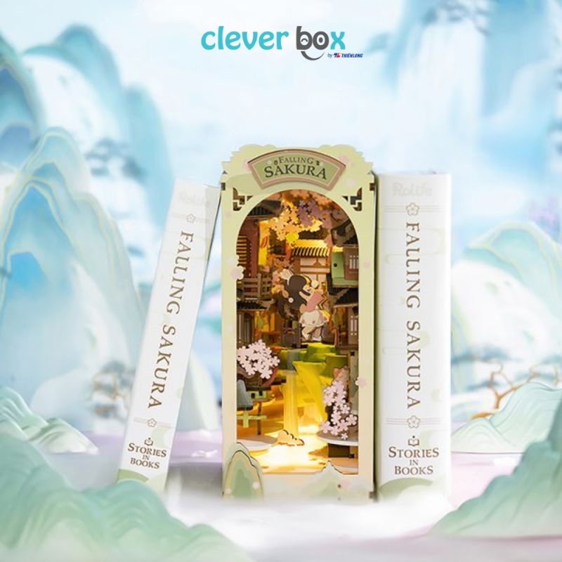 Mô Hình Lắp Ráp Book Nook Falling Sakura TGB05 | Robotime Rolife
