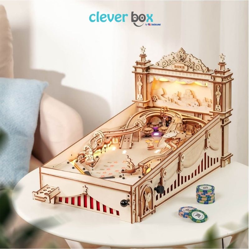 Mô Hình Lắp Ráp 3D Rokr Robotime Pinball Machine 3D Wooden Puzzle EG01