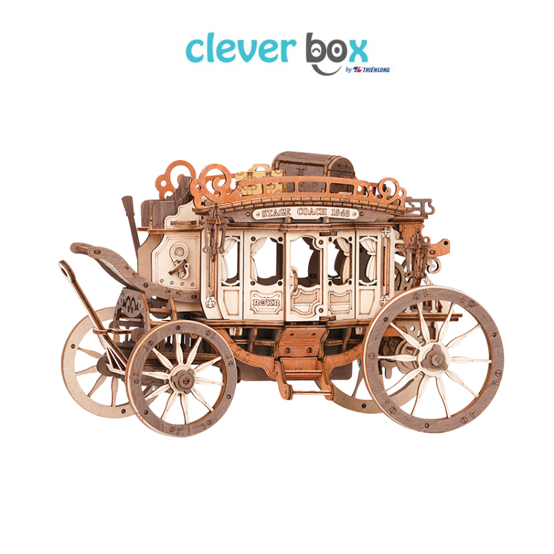 Hộp Nhạc Chuyển Động Xe Ngựa - Robotime RORK Stagecoach Mechanical Music Box AMKA1
