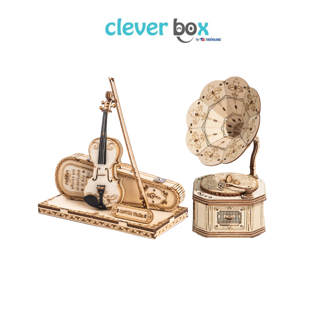 Mô Hình Lắp Ráp Nhạc Cụ Robotime ROKR Đàn Piano, Violin, Guitar, Máy Phát Nhạc