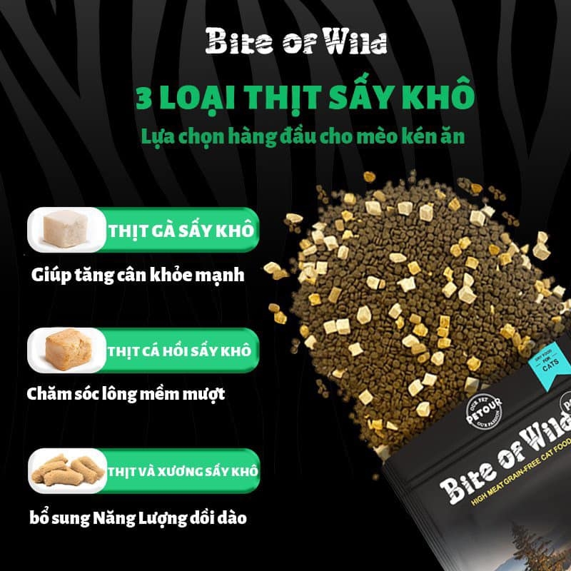 Thức ăn mèo cao cấp Bite of Wild 1kg