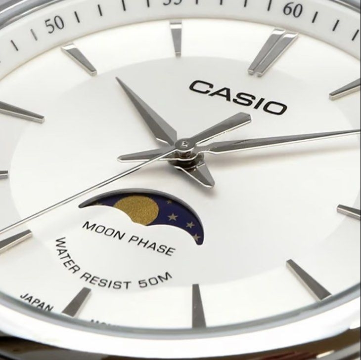 CASIO MTP-M100D-7AVDF | SUN MOON PHASE | NAM | DÂY THÉP | CHÍNH HÃNG