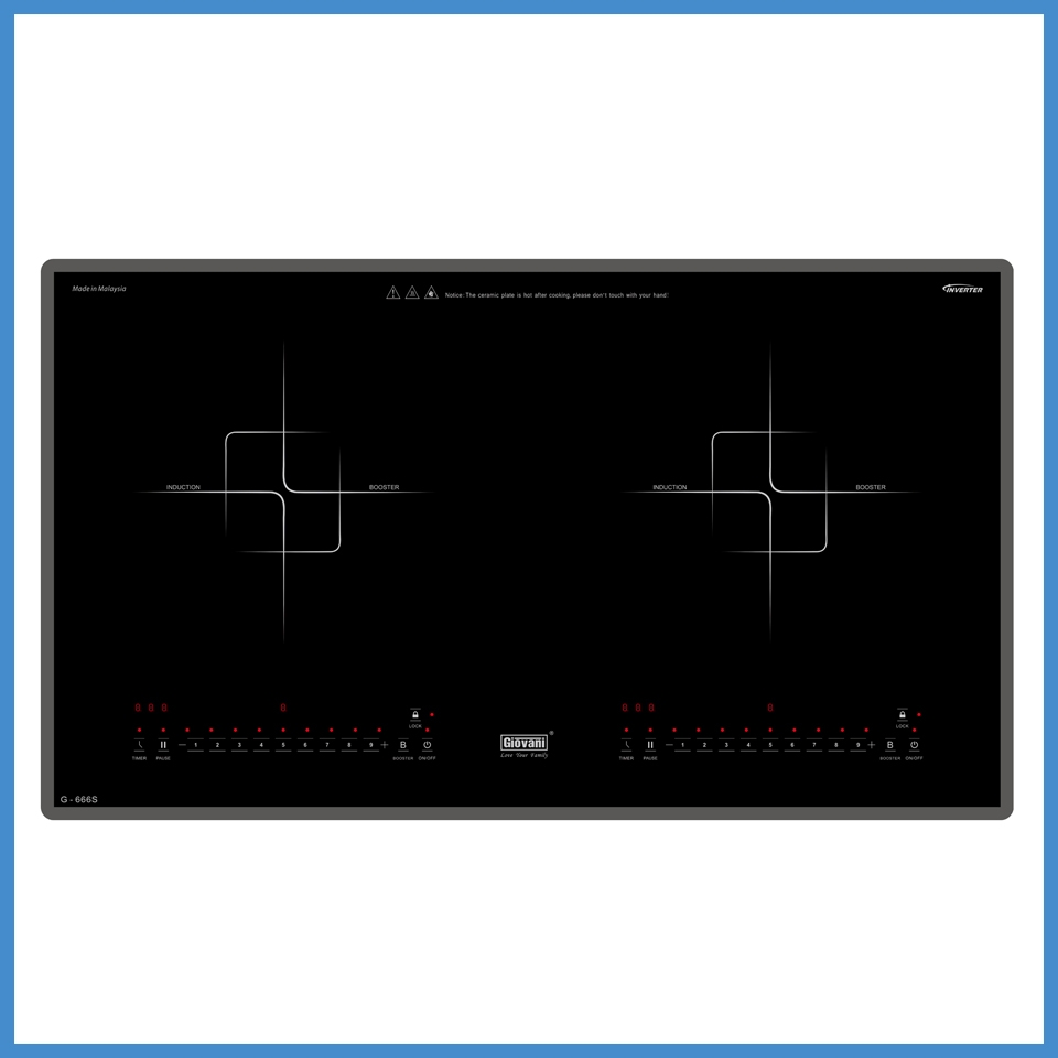 Bếp Từ 2 Vùng Nấu Lắp Âm Giovani G-666S