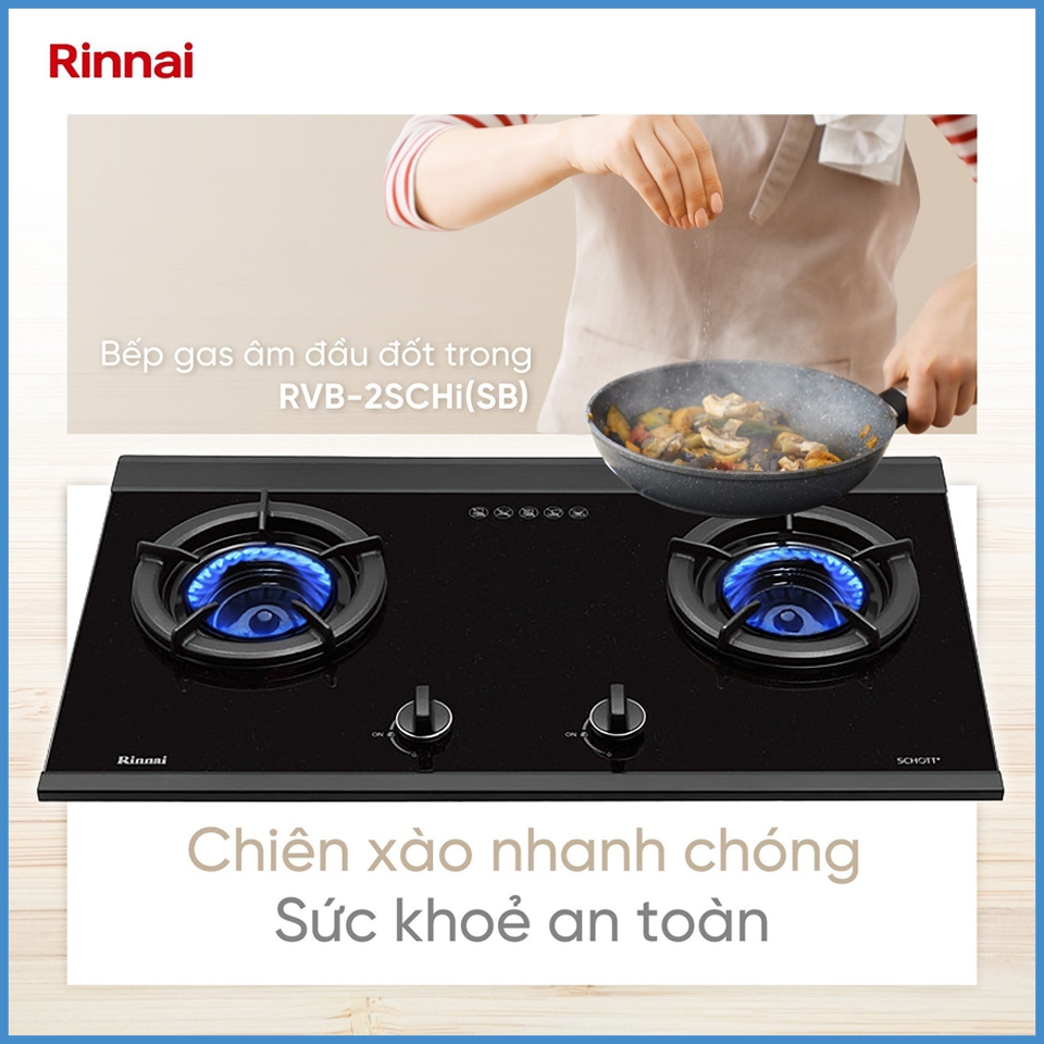 Bếp Gas Âm Rinnai RVB-2SCHi(SB)