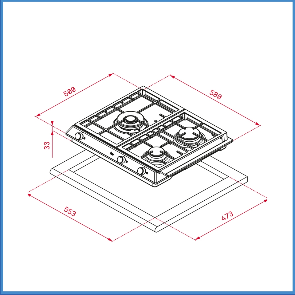 Bếp Gas Âm Teka EX 60.1 3G AI AL DR CI BUT