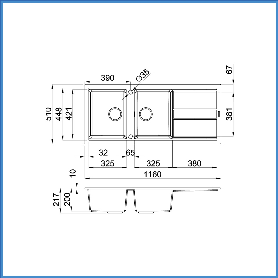 Chậu Rửa Chén Bằng Đá Malloca TORTORA K-50043