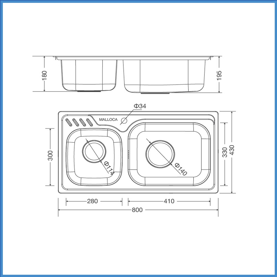 Chậu Rửa Chén Inox Malloca MS 1003