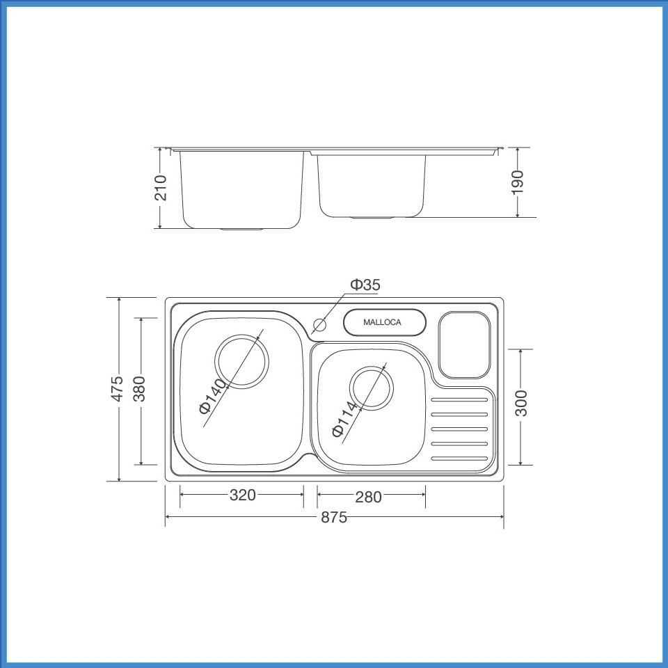 Chậu Rửa Chén Inox Malloca MS 1024
