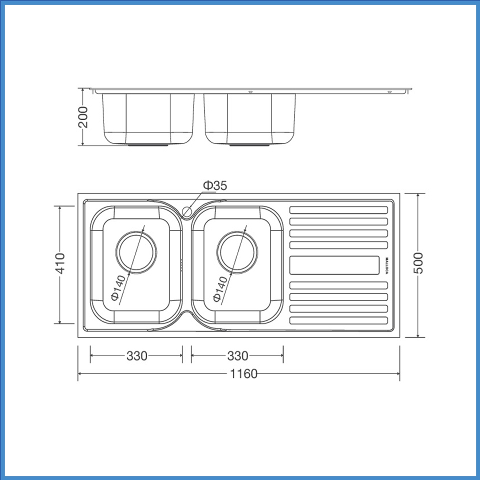 Chậu Rửa Chén Inox Malloca MS 1025R