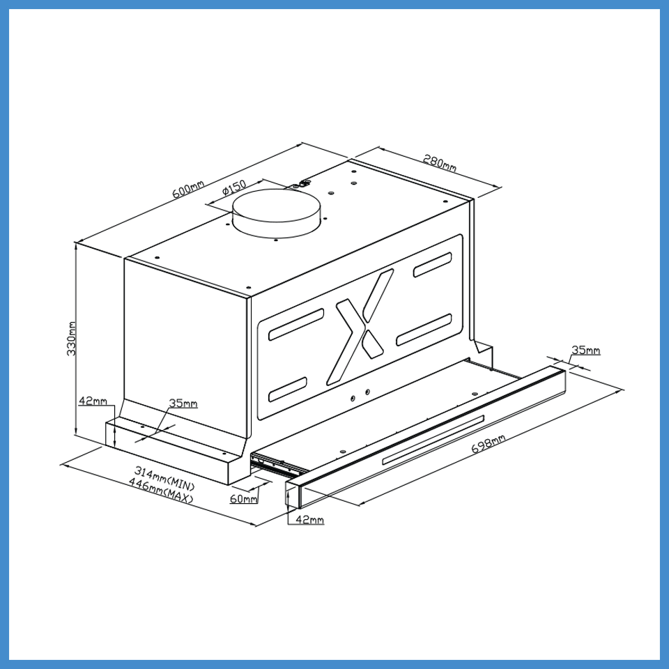 Máy Hút Mùi Âm Tủ GrandX GX H70F75B