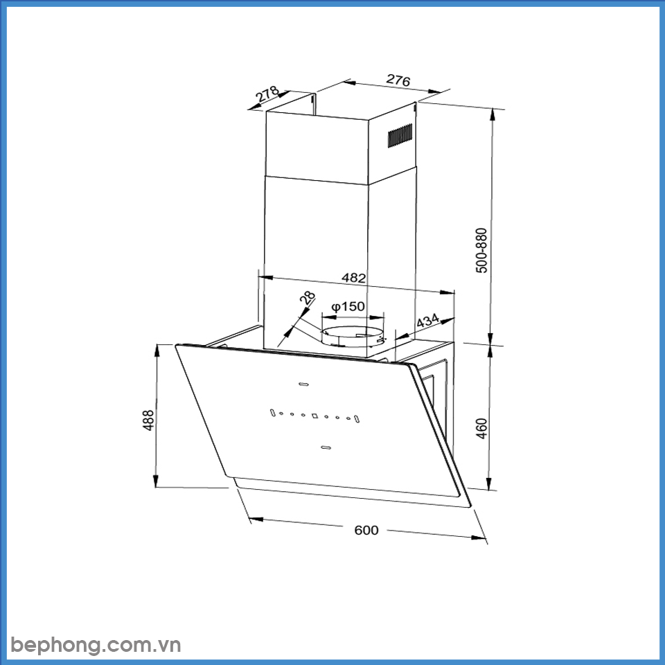 Máy Hút Mùi Áp Tường Malloca MC 60GTC