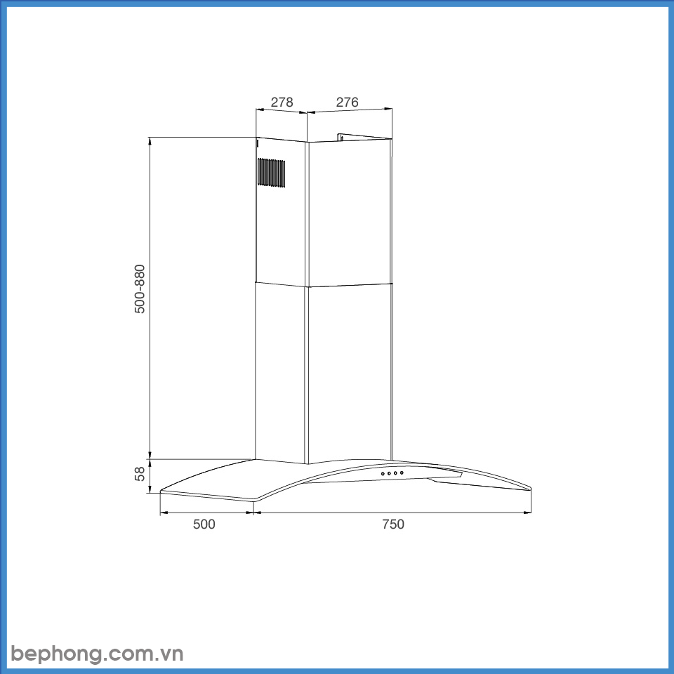 Máy Hút Mùi Áp Tường Malloca MC 750E