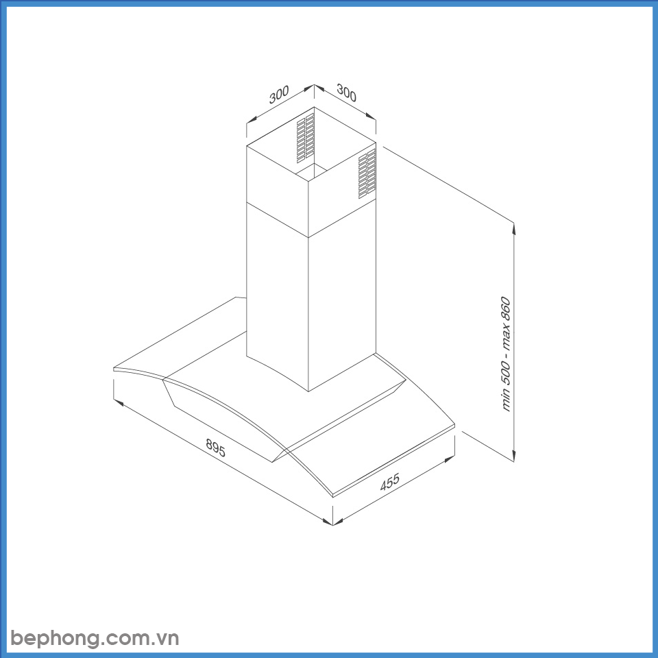 Máy Hút Mùi Áp Tường Malloca MC 9018HS