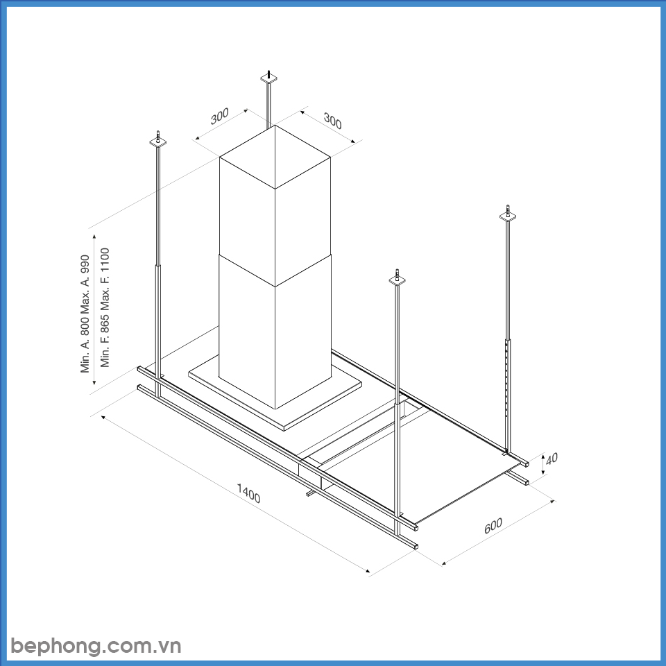 Máy Hút Mùi Đảo Malloca INDUST K140B