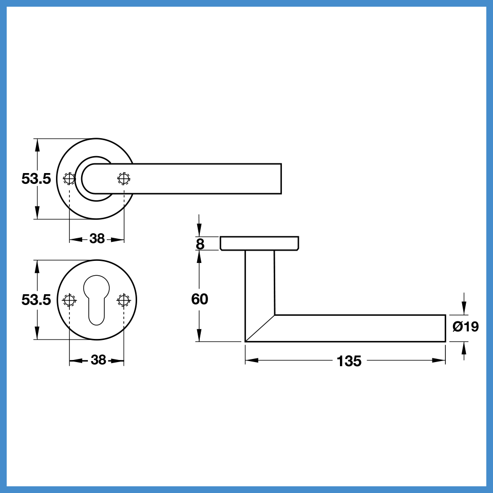 Tay Nắm Gạt Cửa Phòng Hafele 903.98.536