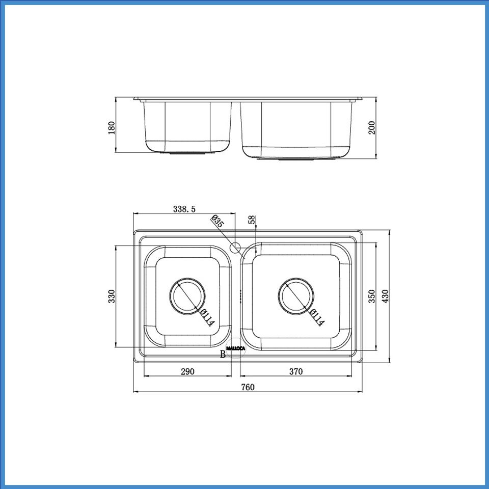 Chậu Rửa Chén Inox Malloca MS 2076E