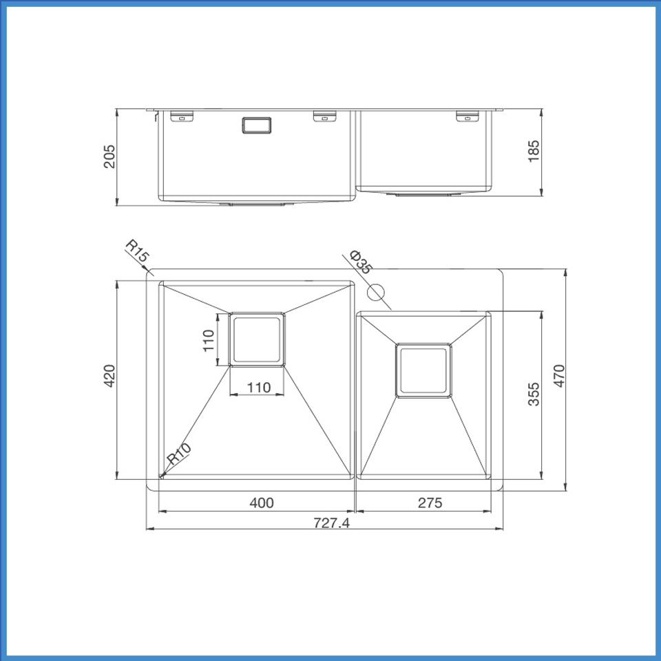 Chậu Rửa Chén Inox Malloca MS 620T