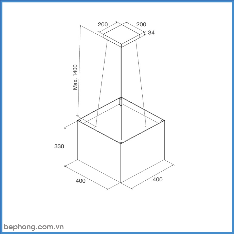 Máy Hút Mùi Đảo Malloca CONCRETE K-400