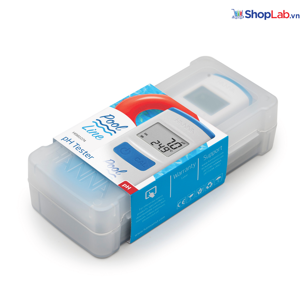 Bút đo pH/nhiệt độ với độ phân giải 0.1pH HI981074 Hanna