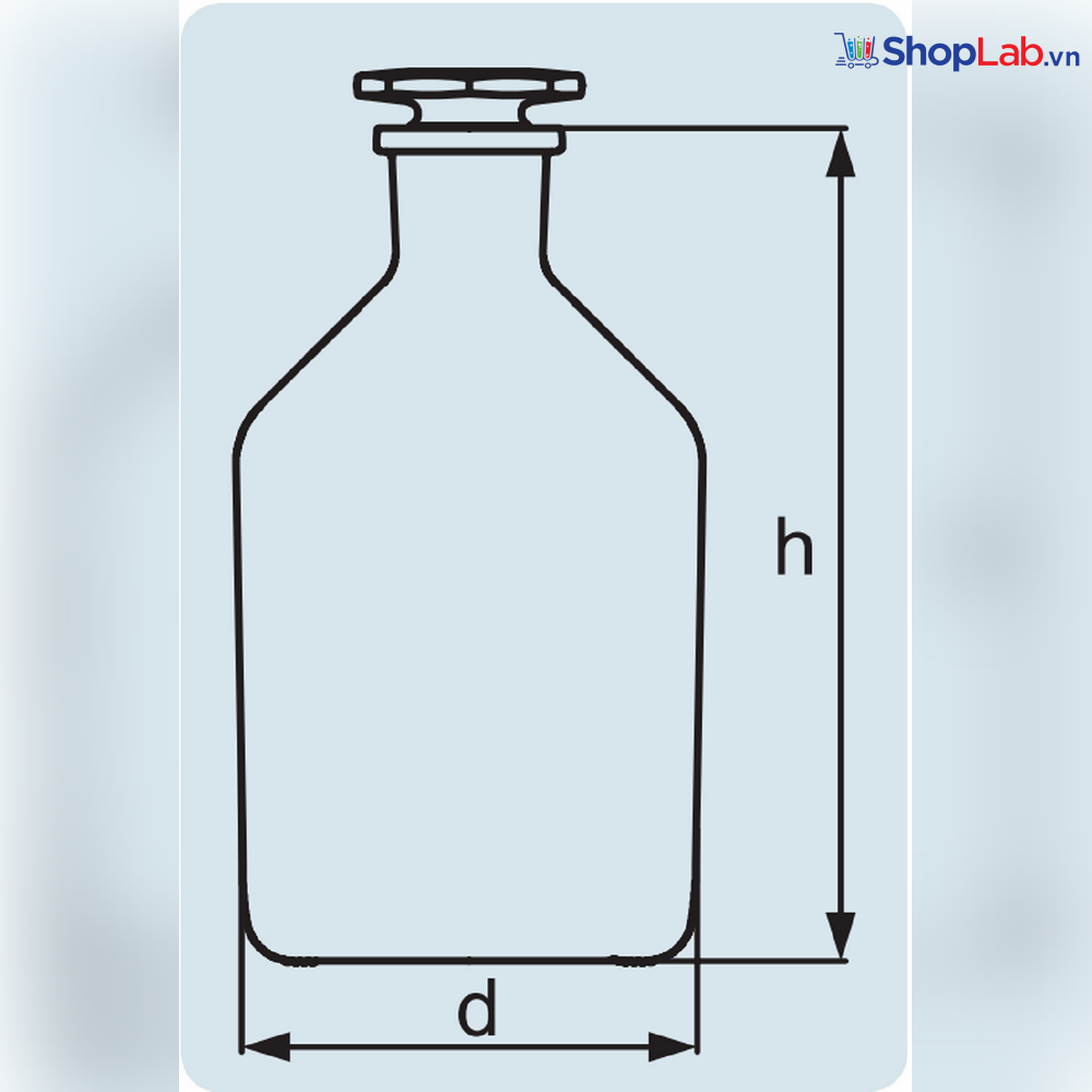 Chai nâu cổ hẹp nút TT 250mL 19/26 Duran